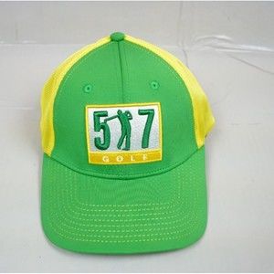 517 Golf hat one size Masters Tournament green yellow mesh adjustable mesh back